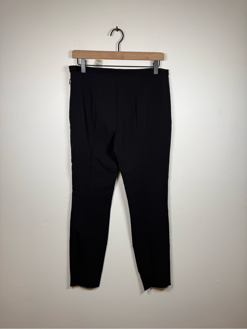 The Row Black Slim Pintuck Trousers Skinny Leg Tailored Pants Luxury Minimalist - Picture 5 of 7